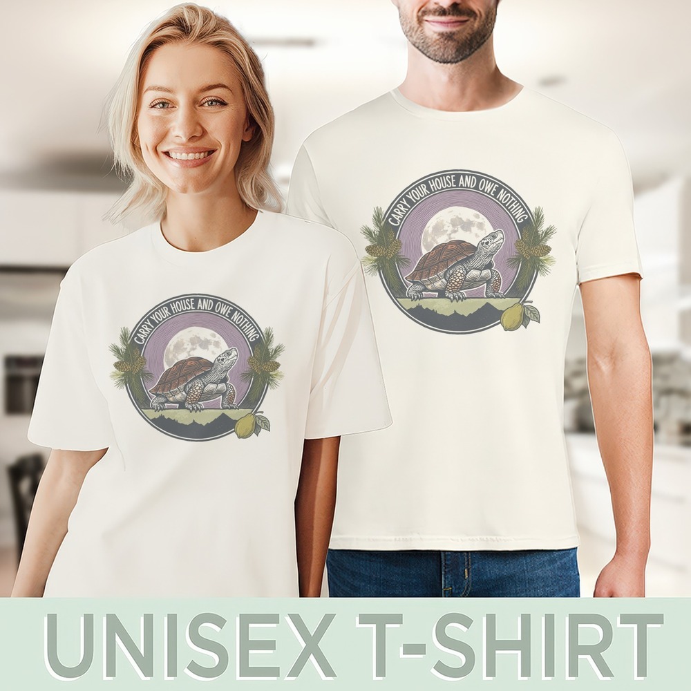 Turtle Shell Pattern Moon Phases Vintage Style Tee - Picture 4 of 5